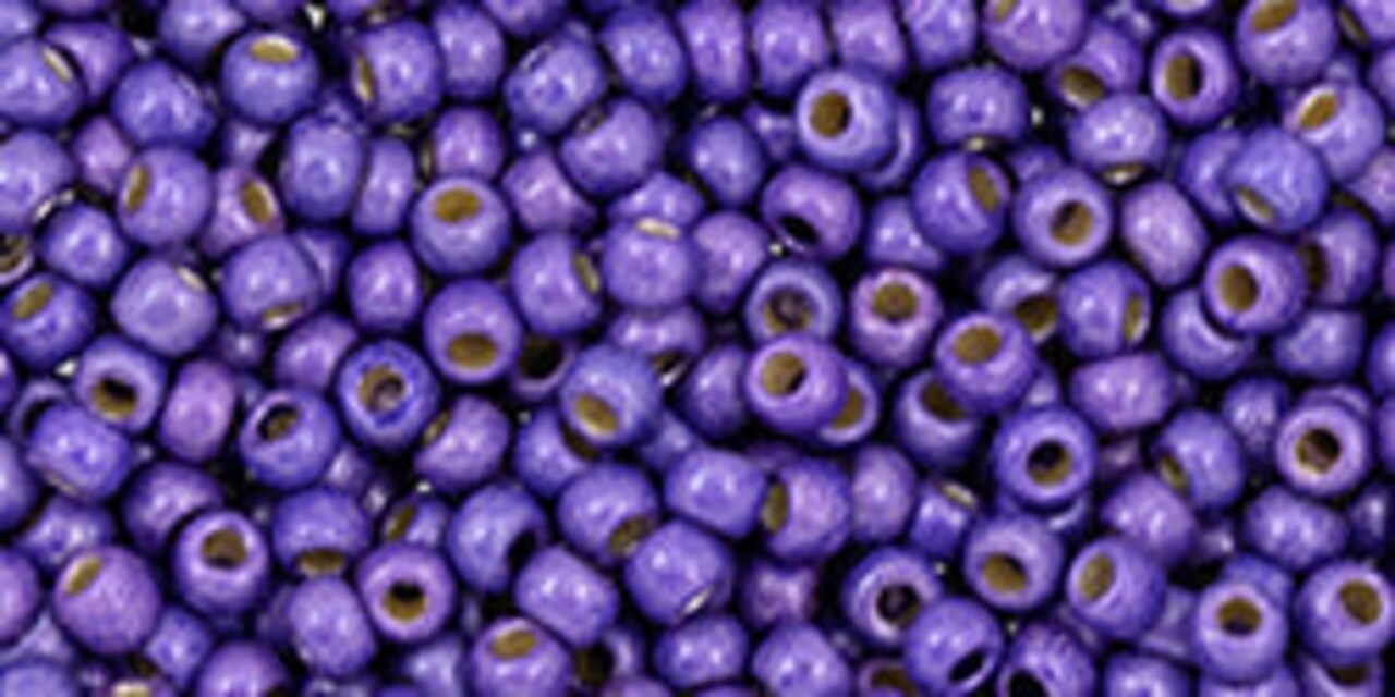 Toho 11/0 Round Japanese Seed Bead, #581FPF, Matte Pretty Purple Galvanized PermaFinish, 13 grams